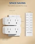 DEWENWILS Indoor Remote Control Outlet, 15A/1875W Remote Outlet 2 Pack, 4 Independent Control, 1 Main Control, 100FT Range, Remote Outlet Switch for Vacs, Lamp, Fan, Christmas Light White