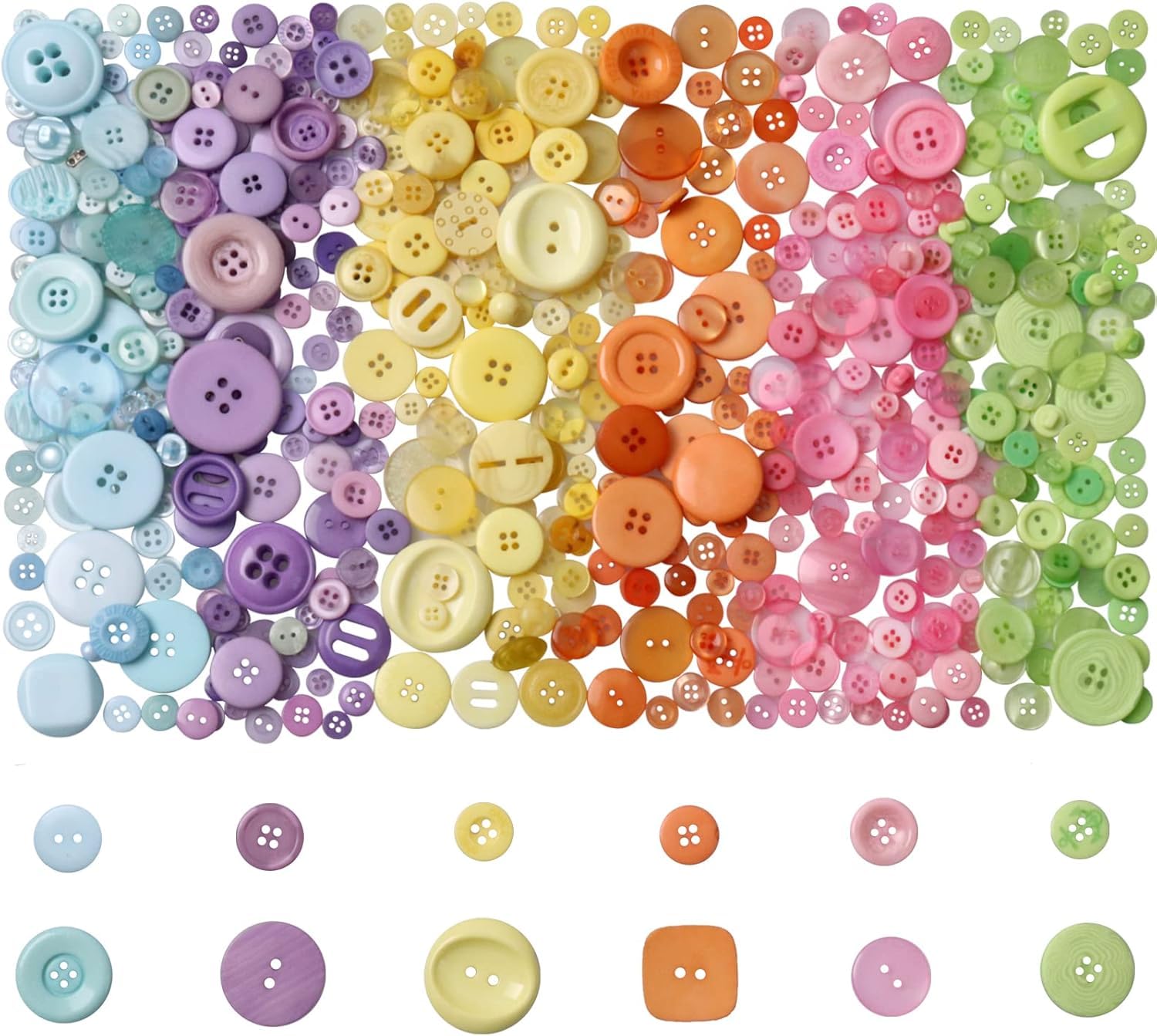 1600 botones de macarrones para manualidades, varios colores, botones de macarrón, botones coloridos para costura, manualidades