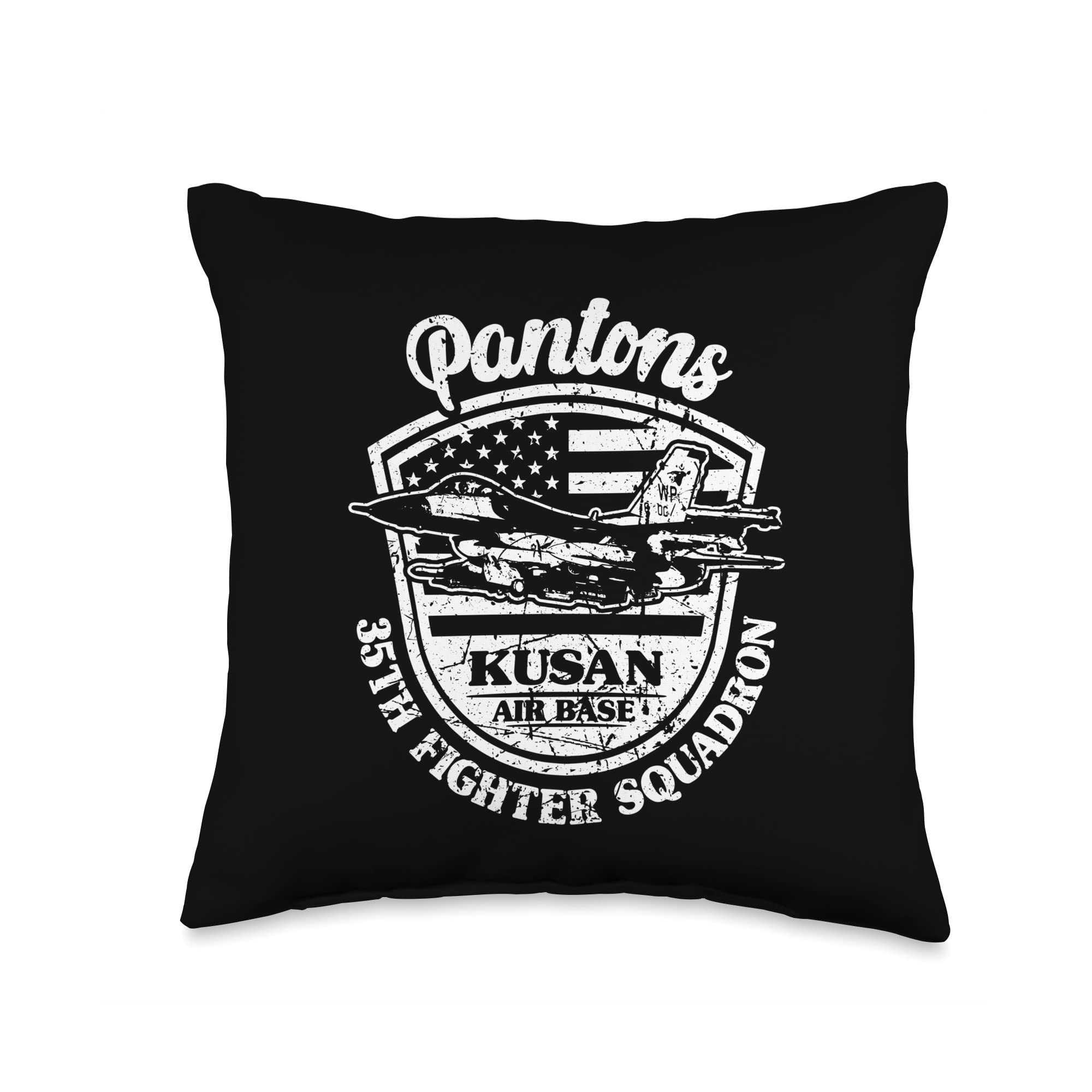 35th Fighter Squadron Pantons Kusan Air Base South Korea Throw Pillow, 16x16, Multicolor