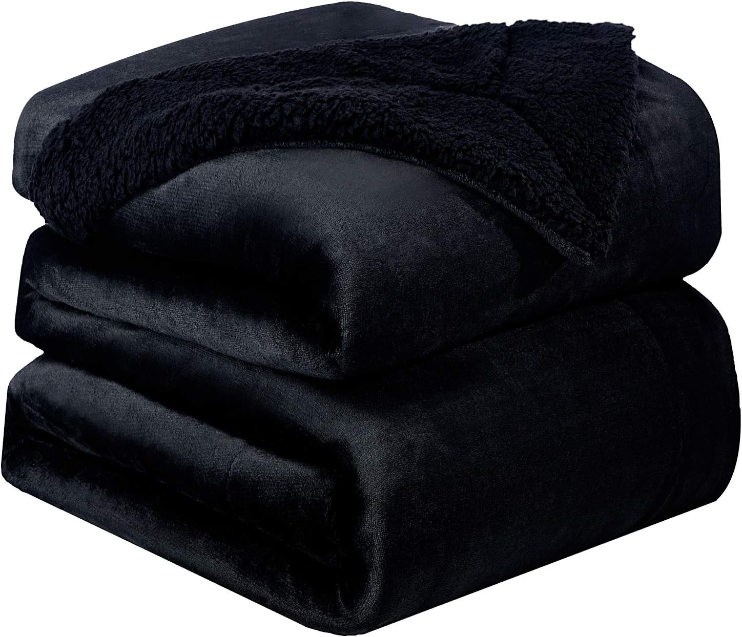 Bedsure Sherpa Blanket Czarne koce wysokiej jakości, przytulne koce