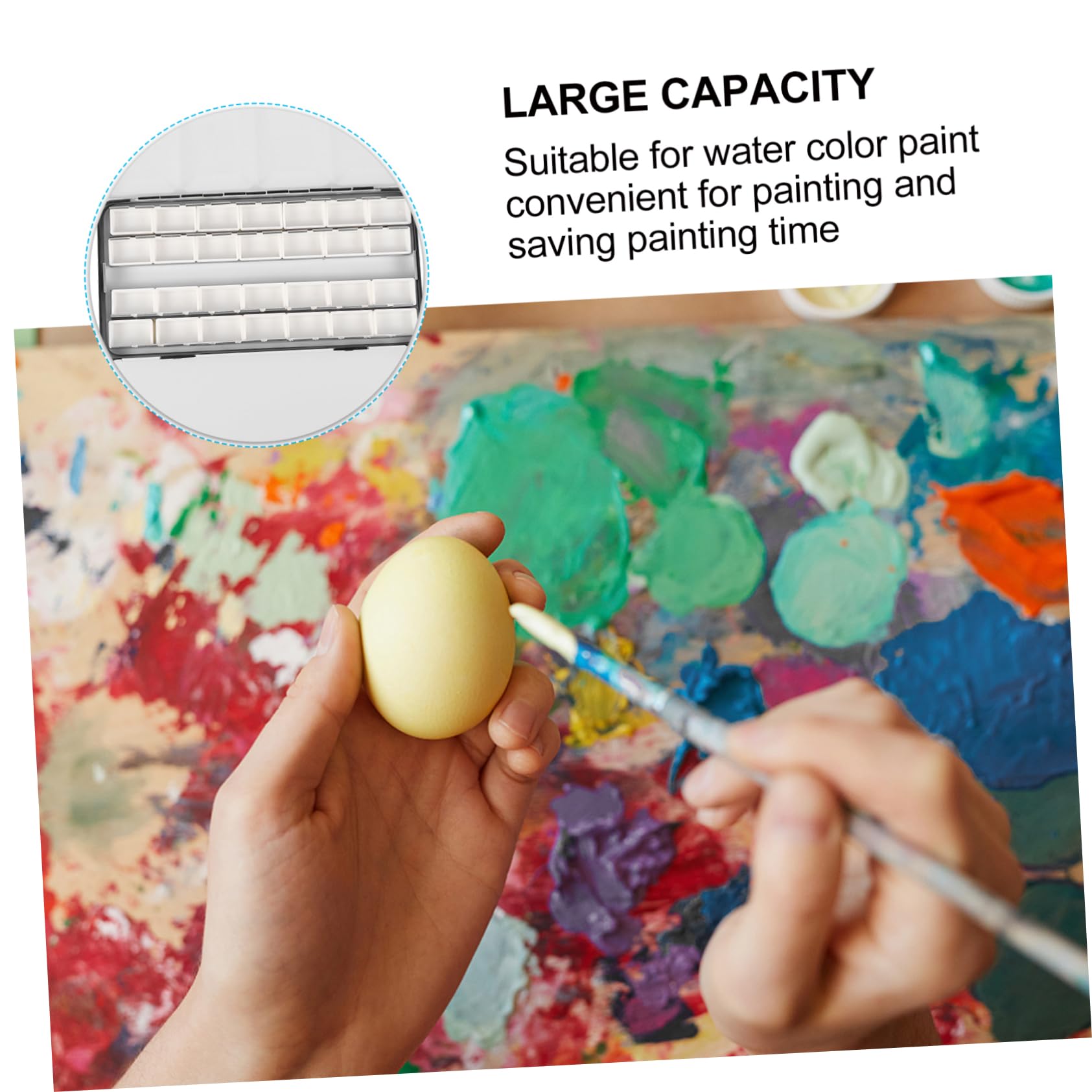 Boîtes D'aquarelle Vides Grand Format 28 Compartiments Noir Portable pour Artistes Scolaires Loisirs Peinture en Extérieur Été