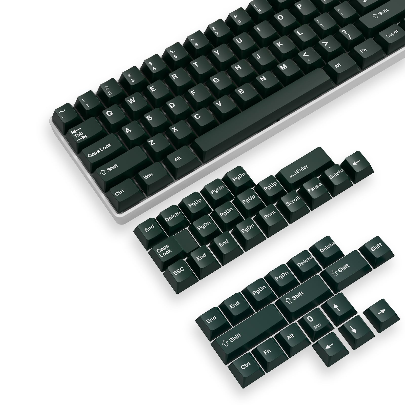 Profilo OEM PBT spesso stampato lateralmente nero 61 ANSI Keycaps per MX Switch Tastiera meccanica (solo Keycap
