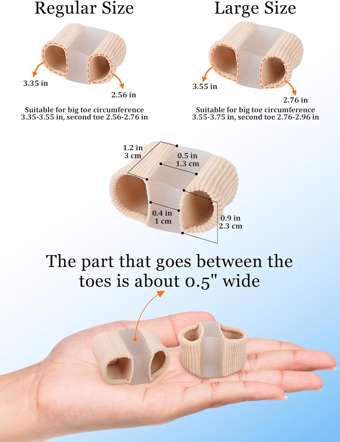 4PC Bunion Toe Separators Spacers Corrector with 2 Loops for Women Men Hammer Overlapping Hammer Big Toe Straightener (Large) - Image 5