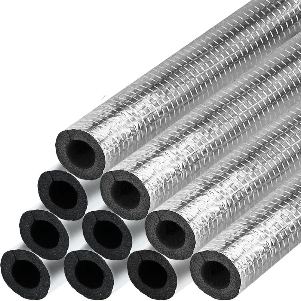 IJSDNVJNDX Aluminum Foil for Spigot Pipe Insulation Foam Tube 10 Pcs Self-Adhesive Insulation Foam Roll Cover