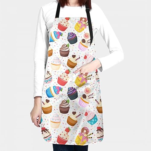 Miniatura 2 de Giwawa Delantal de artista con bolsillos, delantal con babero artístico, delantales abstractos para mujeres y hombres, delantales de acuarela,
