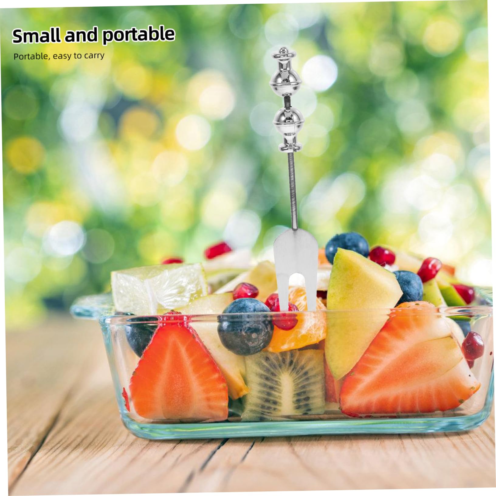 Garneck Diy Beadable Fork Fruit Tasting Forks Mini Appetizer Kitchen Utensils Cake