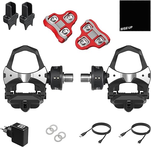 Favero Assioma Duo, Medidor de potencia de ciclismo basado en pedal lateral de doble sensación, conectividad Bluetooth y ANT+ para computadoras de