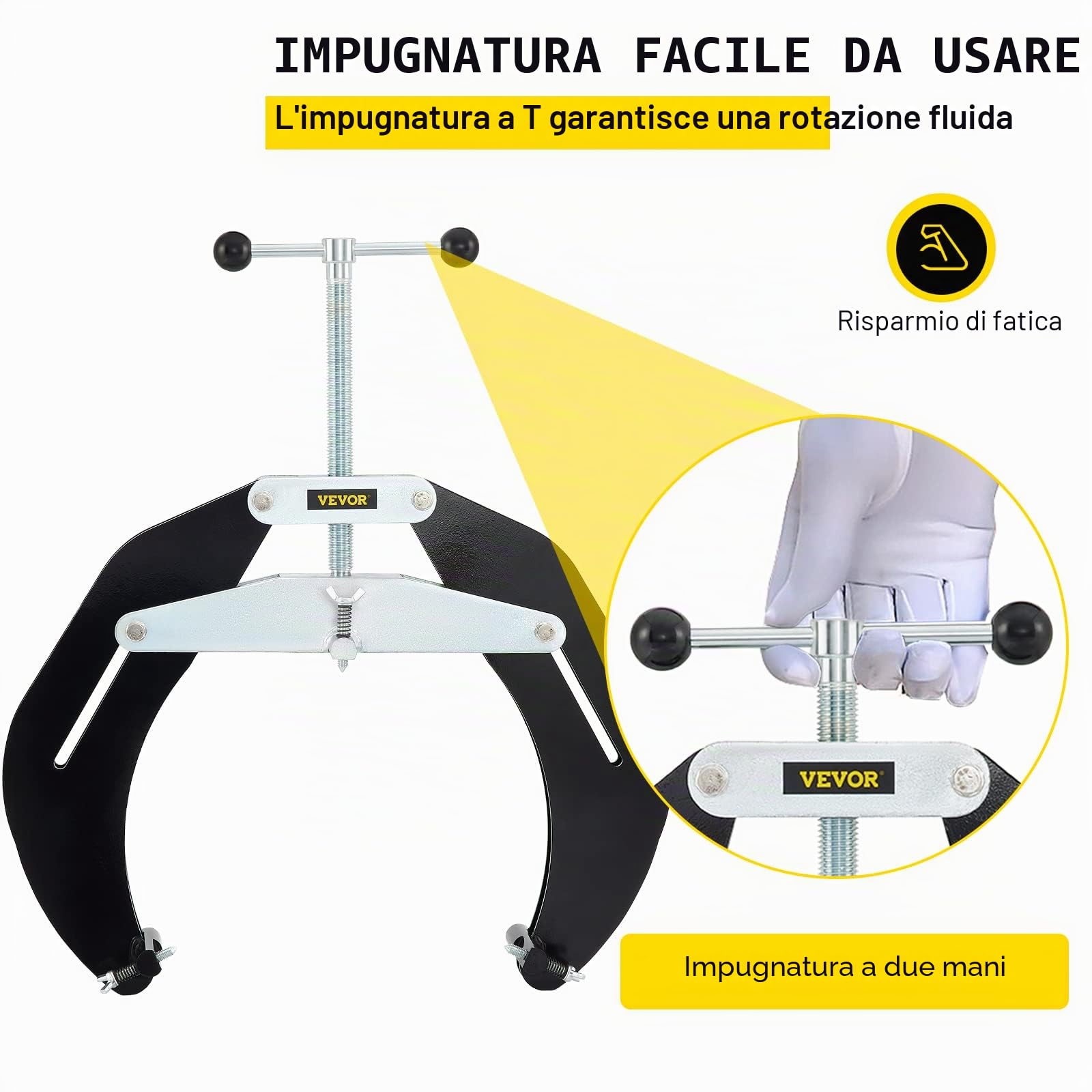 VEVOR Morsetto di Allineamento del Tubo per Saldatura, 5-12" Clamp Pipe Alignment Leggero e Portabile, Accoppiatore per Tubi a Morsetto in Acciaio al Carbonio con Viti a Rapida Azione, Nero