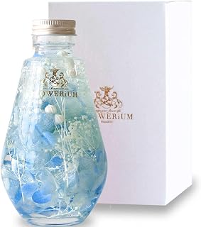FLOWERiUM 植物标本 敬老日 花 生日礼物 不枯萎的花 日本制造 flower フラワリウム 水滴瓶 浅蓝色