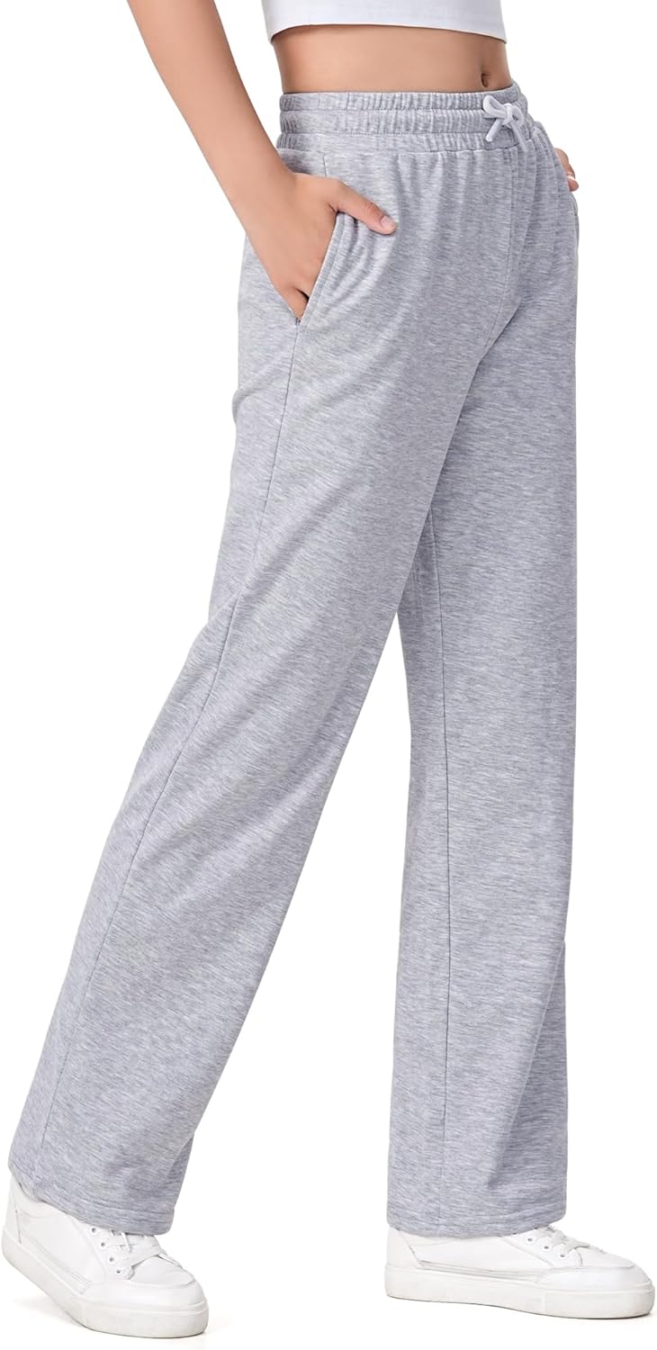 Girls Sweatpants Straight Leg French Terry Joggers Baggy Sweatpants for Teen Girls Size 7-14Y - Image 2