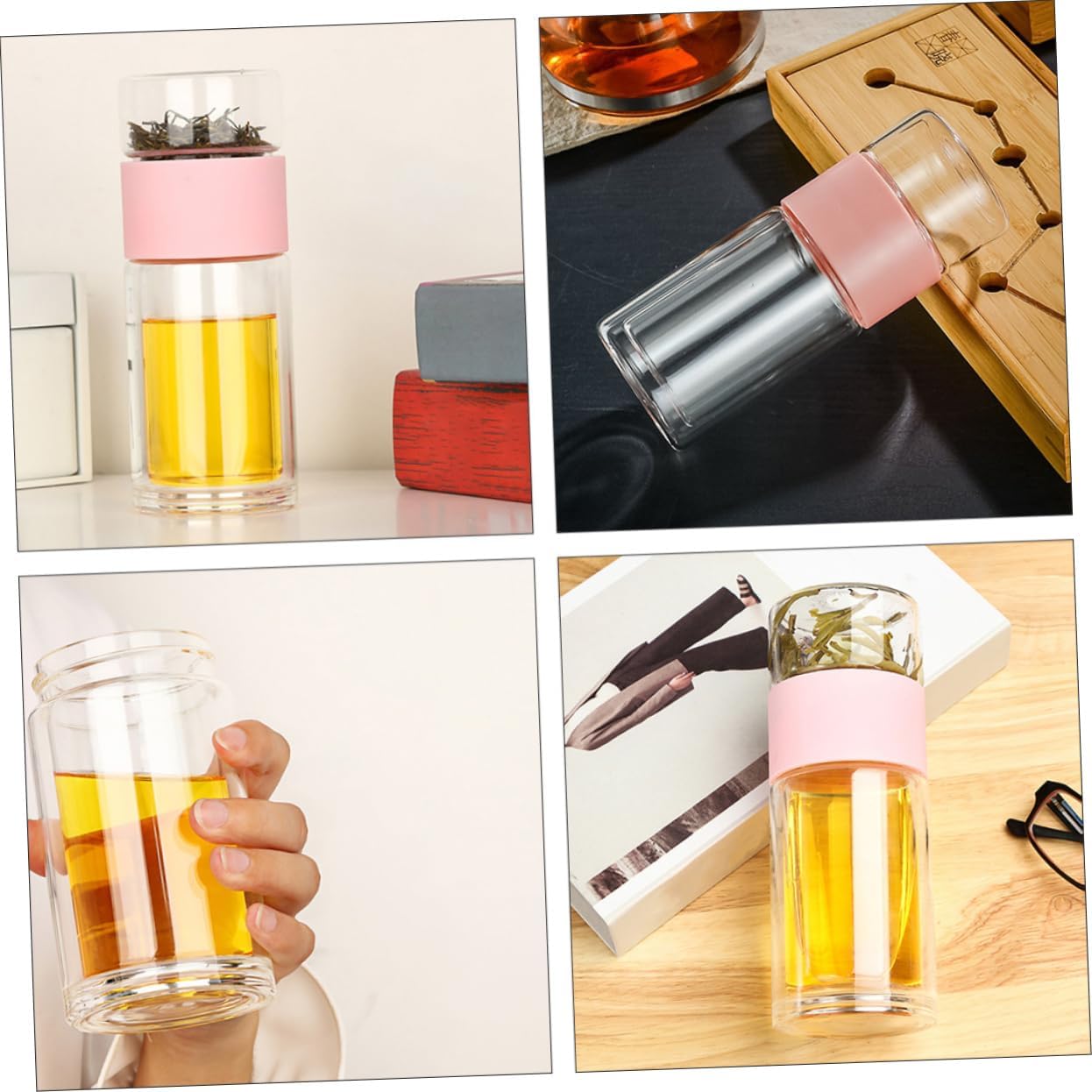 STOBAZA 1Pc Portable Double Heat Resistant Tea Separation Cup Tea Infuser Bottle Leakproof Design for Hot Beverage and Easy Carrying for Home and Outdoor