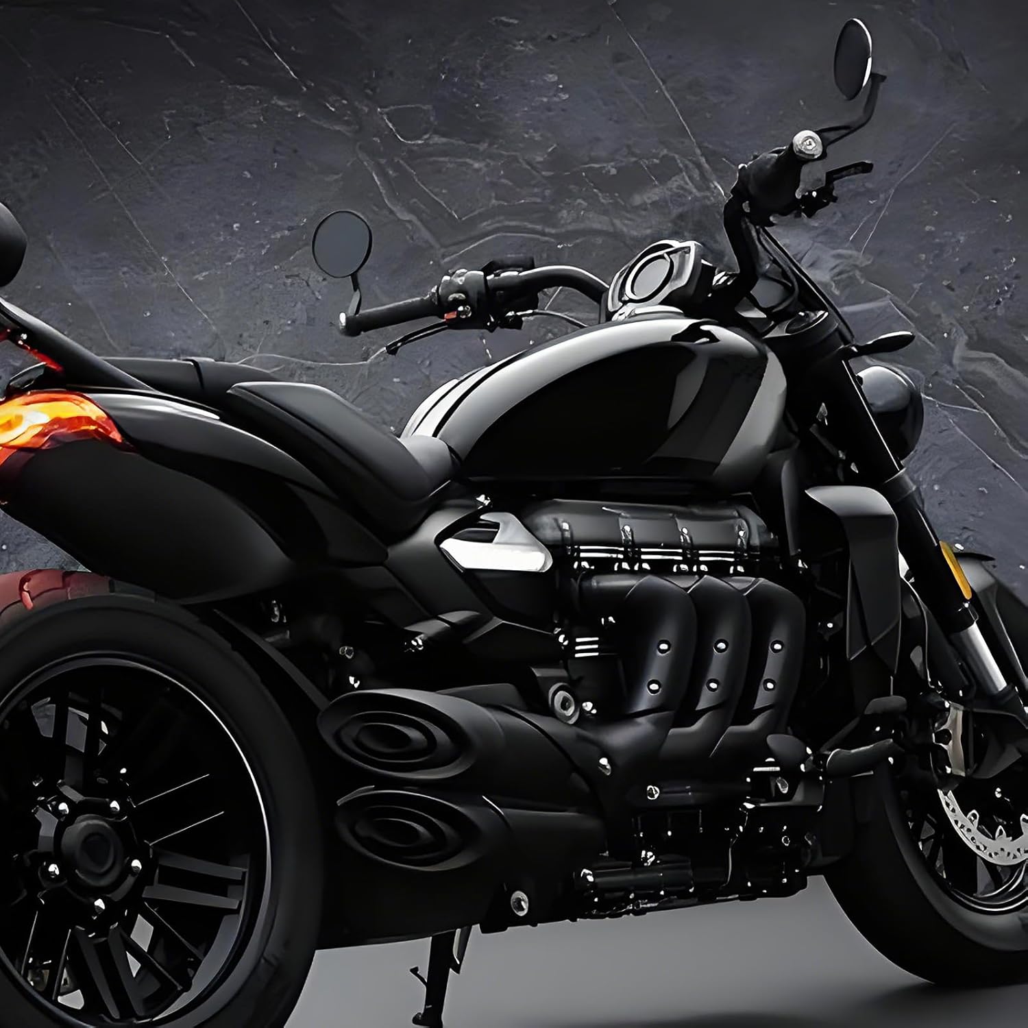 Motorcycles Bar End Mirrors Compatible With Rocket 3/ Street Triple S 765 765RS 765R Speed Triple 1200RS 1200RR/ Bobber T120/Daytona 660 Motorcycle Handlebar Rearview Handle Bar End Mirror Kit (Round)