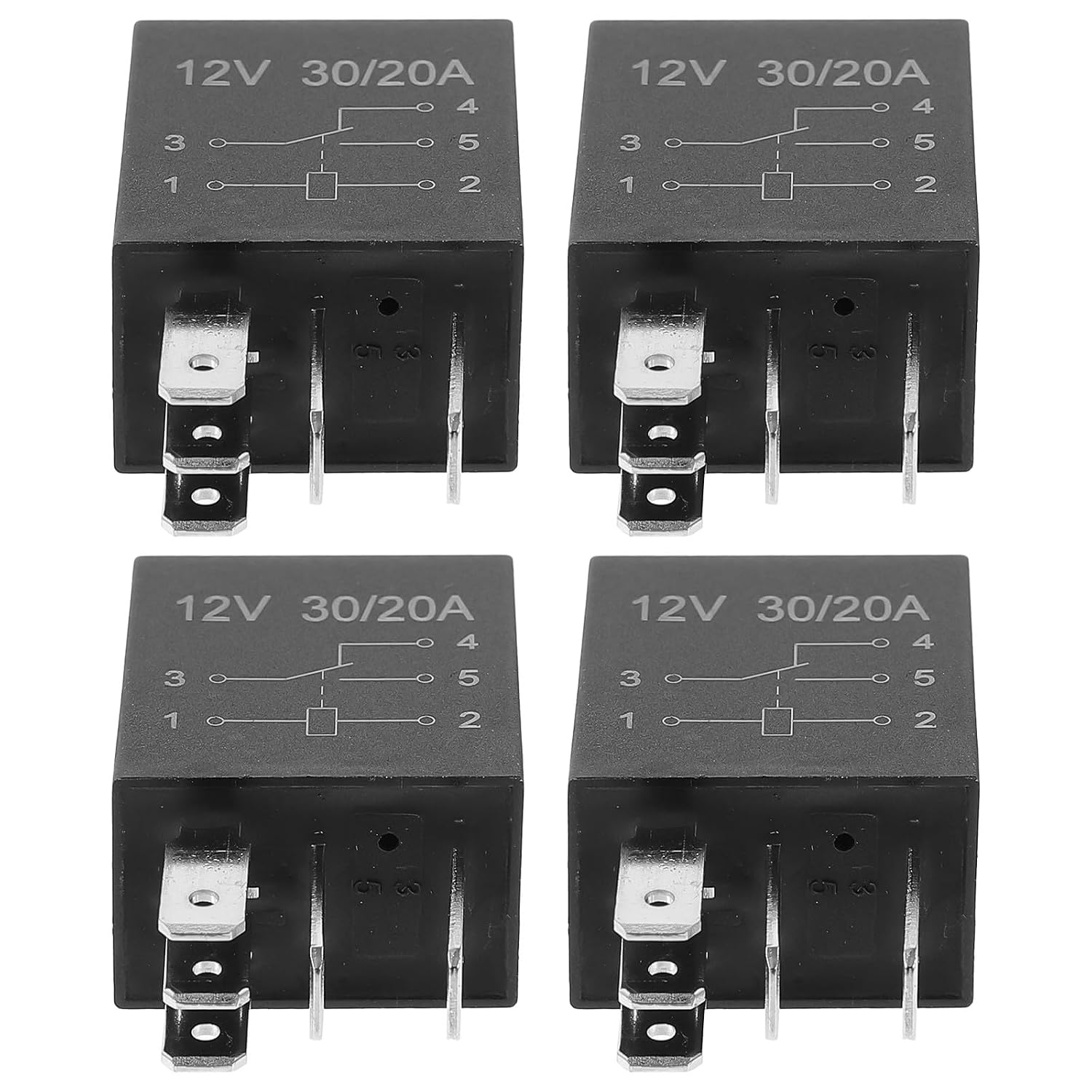 4pcs 12v 30a 5 Pin Automotive Starter Relay for Car and Truck Replacement Accessories