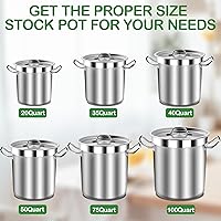 Vista 6 de STOCKPOT Olla Grande para Sopa con Tapa - Ollas de Acero Inoxidable de 40 Cuartos, Ollas de Cocina, Olla con Tapa, Ollas Grandes para Cocinar