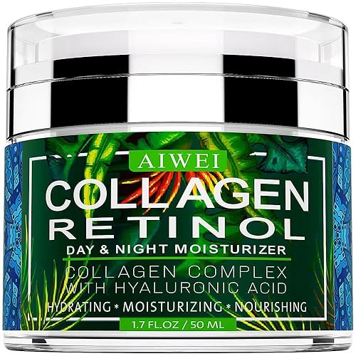 AIWEI Crema hidratante facial de colágeno – Hidratante, hidratante y recuperación – Crema facial de día y noche con retinol y ácido hialurónico para