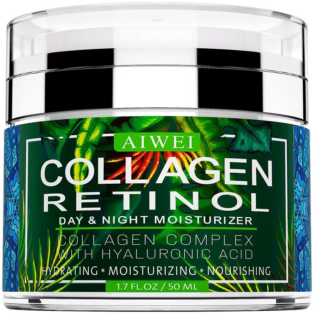 Face Moisturizer Collagen Cream - Moisturizing, Hydrating & Recovery - Day Night Face Cream with Retinol and Hyaluronic Acid for Men & Women - 1.7 oz