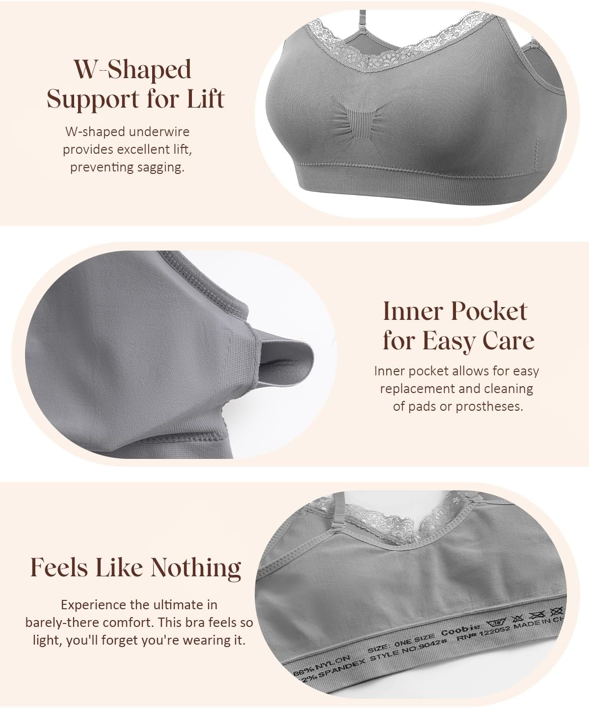 Coobie Lace V-Neck Bra for Women - Image 7