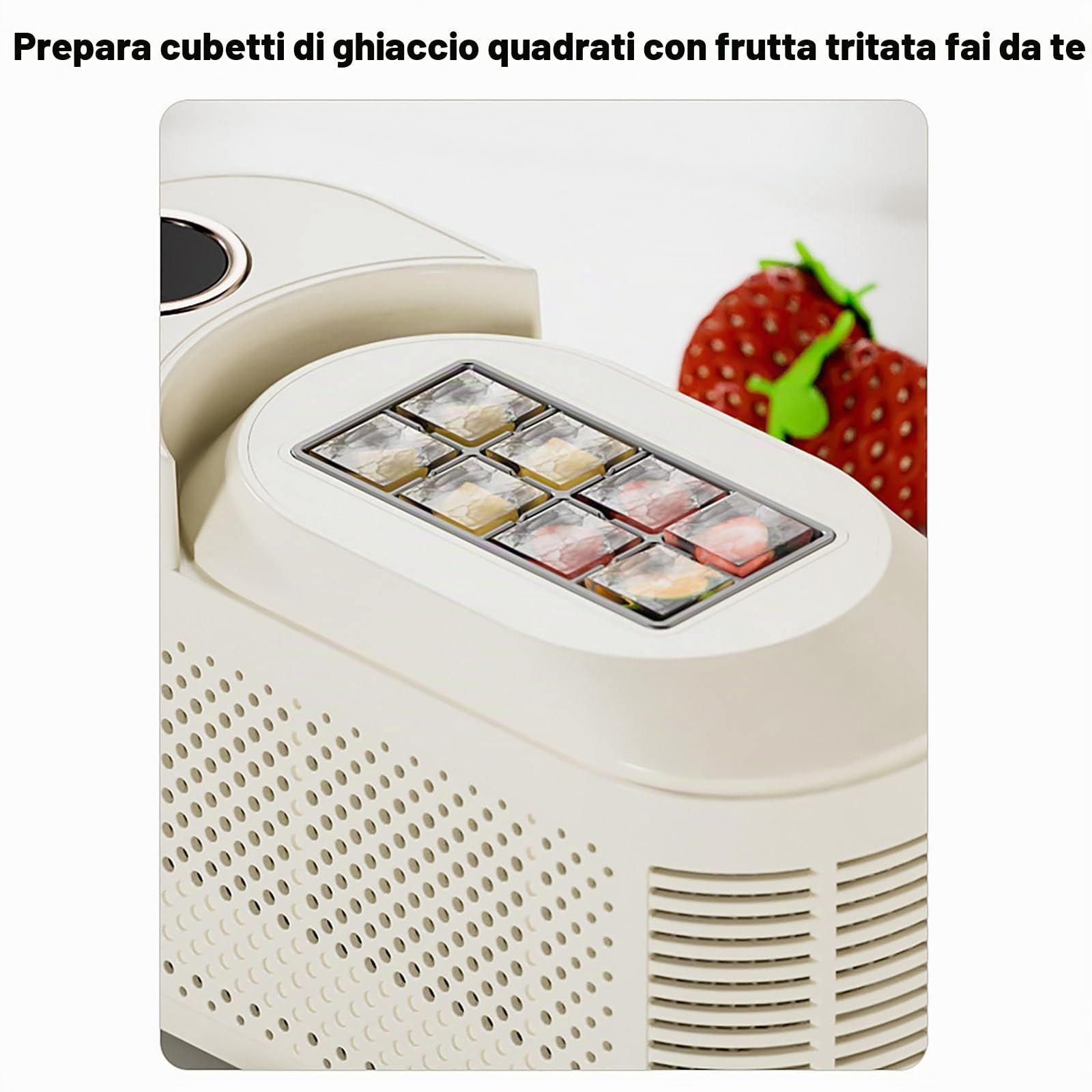 Macchina per La Produzione Rapida Ghiaccio Portatile - Fabbricatore Ghiaccio Banco Compatto per Dormitorio, Bar, Auto, Compatibilità con Il Ghiaccio di Frutta Fai da Te