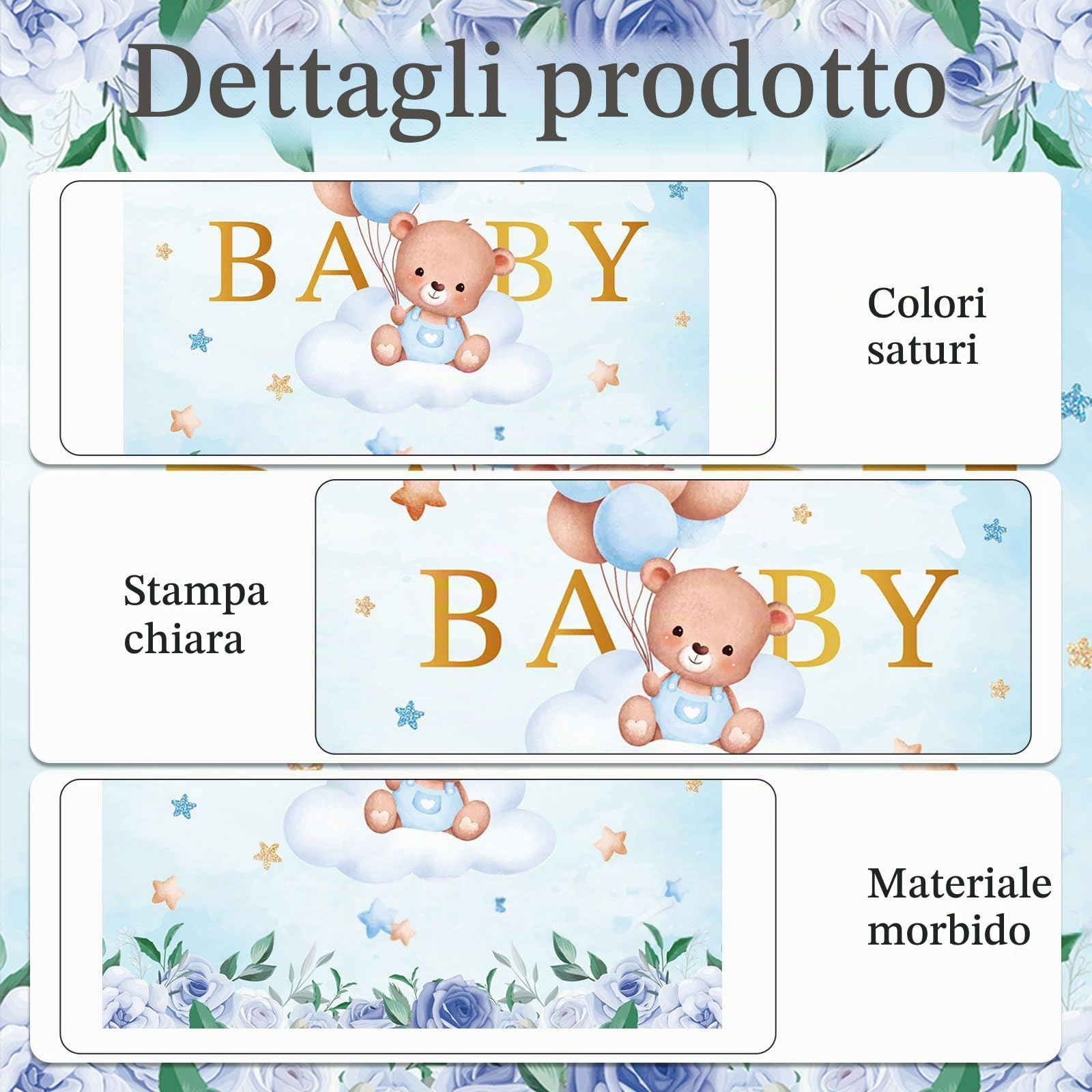 Kotkiddy 40 Pezzi Serviette Baby Shower Ragazzo Orso Motivo Cocktail Dessert Serviette di Carta Monouso Gender Reveal Party Decorazione Tavola Blu Oro Decorazione Complea