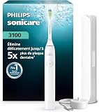 Philips Sonicare 3100 Series Electric Toothbrush - Sonic Toothbrush with Pressure Sensor, 3 Intensity Levels, EasyStart Feature, SmarTimer, 14-Day Runtime, Travel Case, White, HX4033/21, [New] - 1