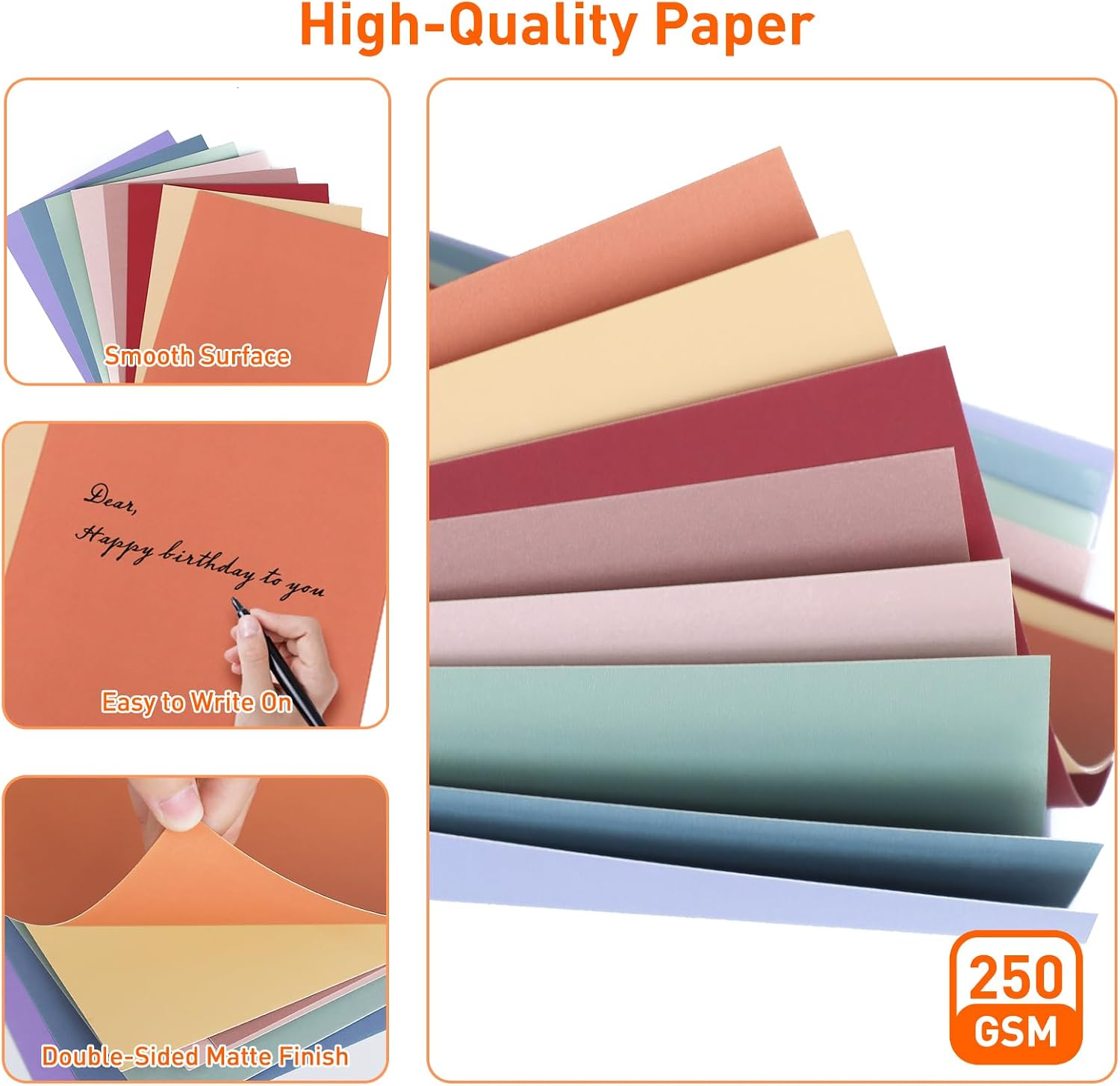 MAXECHO 8.5"x11" Colored Cardstock 32 Sheets, 250gsm/92lb Double-Sided Heavyweight Assorted Color Card Stock for Printer, Cricut, DIY Crafts, Card Making, Die Cutting, Scrapbooking, Construction Paper