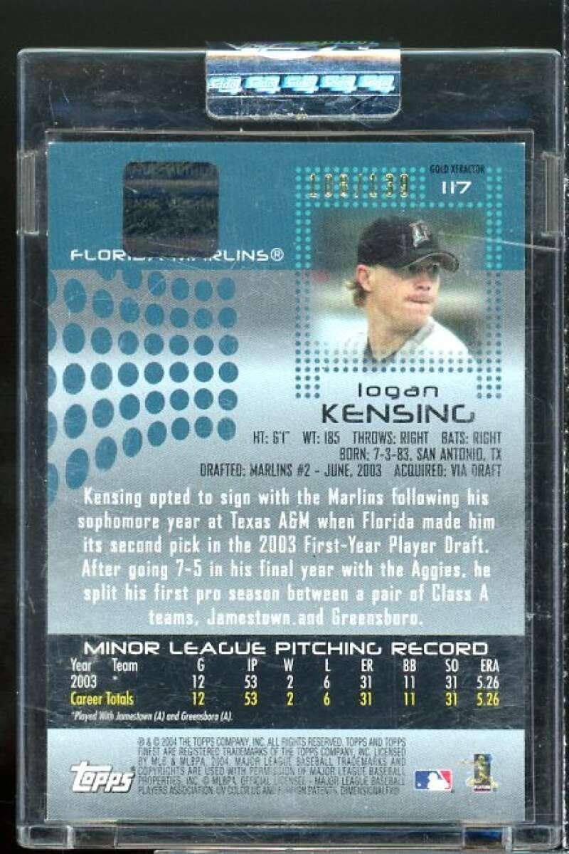 Logan Kensing AU Rookie Card 2004 Finest Uncirculated X-Fractors #117 - Baseball Slabbed Rookie Cards