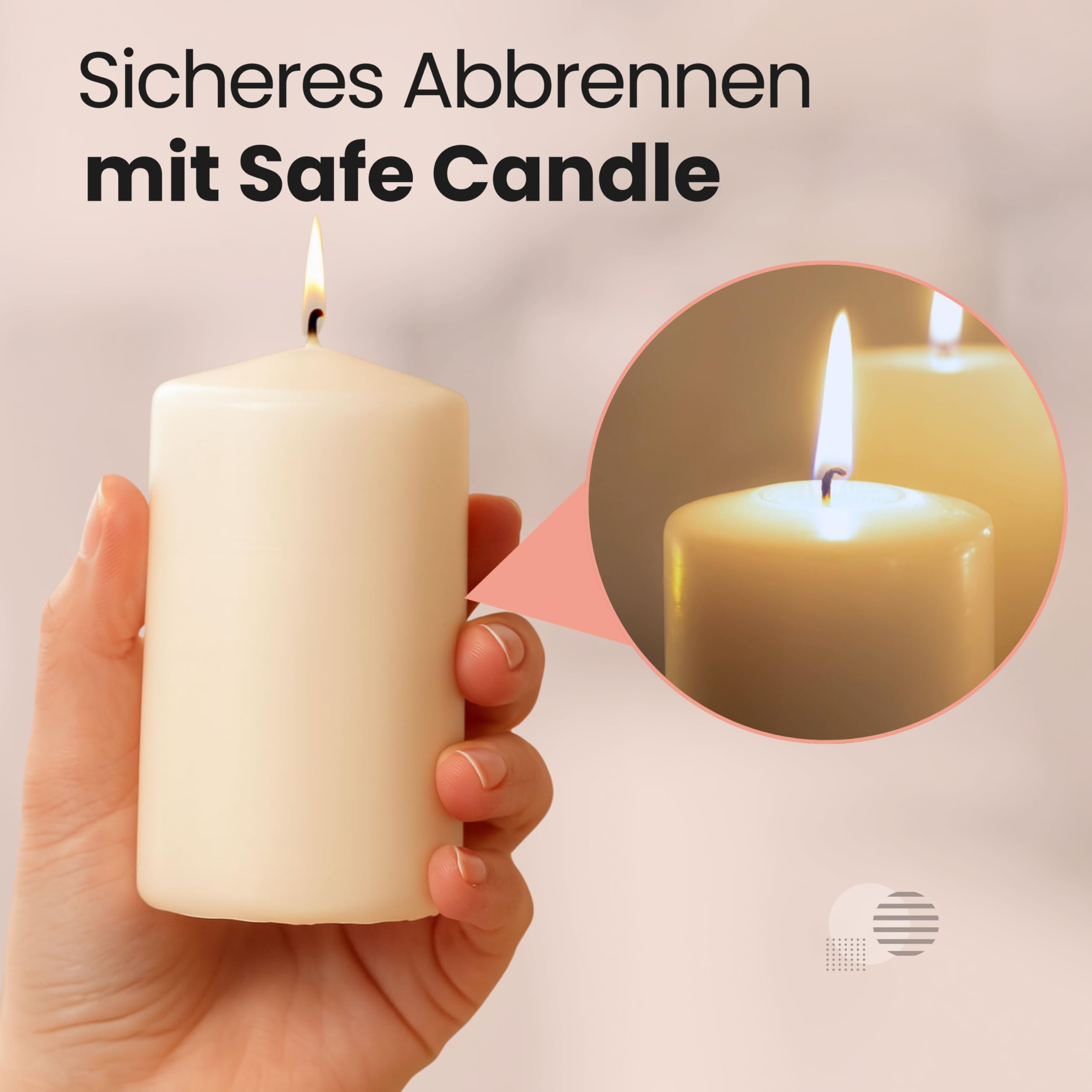 Confezione da 12 candele a pilastro, 100/60 mm, autoestinguenti, con certificazione RAL, durata 36 ore, 100% Made in Germany by Wenzel Kerzen (rosso antico)