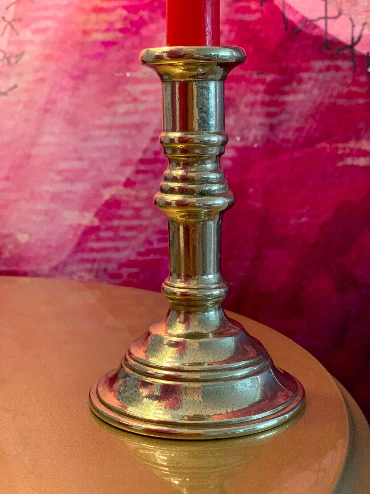 2 x Kerzenleuchter Messing Gold 14 cm Kerzenständer Kerzenhalter Barock jugendstill Tischleuchter Tischdeko 80403