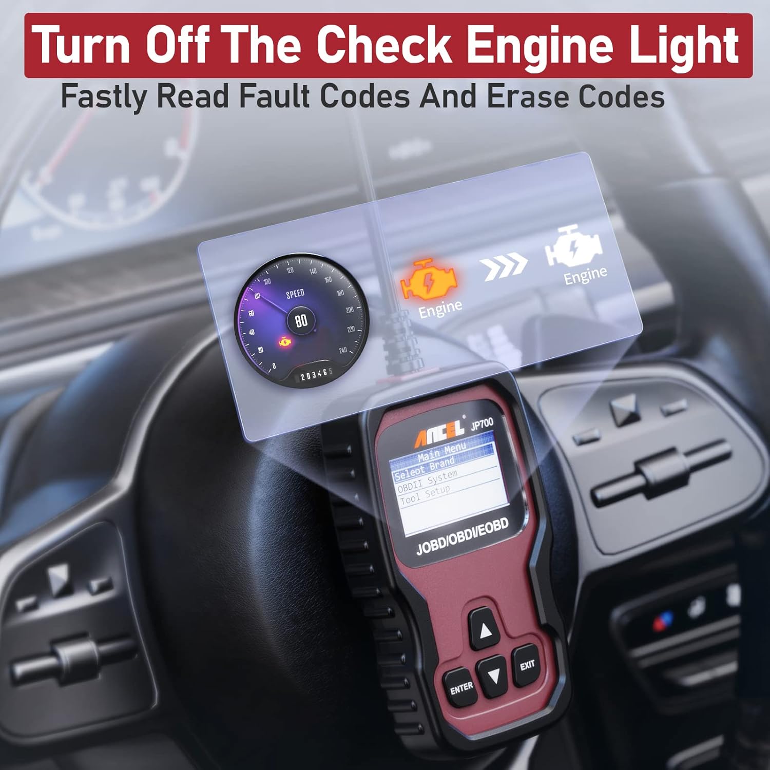 Buy ANCEL JP700 JOBD OBD2 Japanese Car Scanner, JDM Automotive Code Reader Check Engine Light