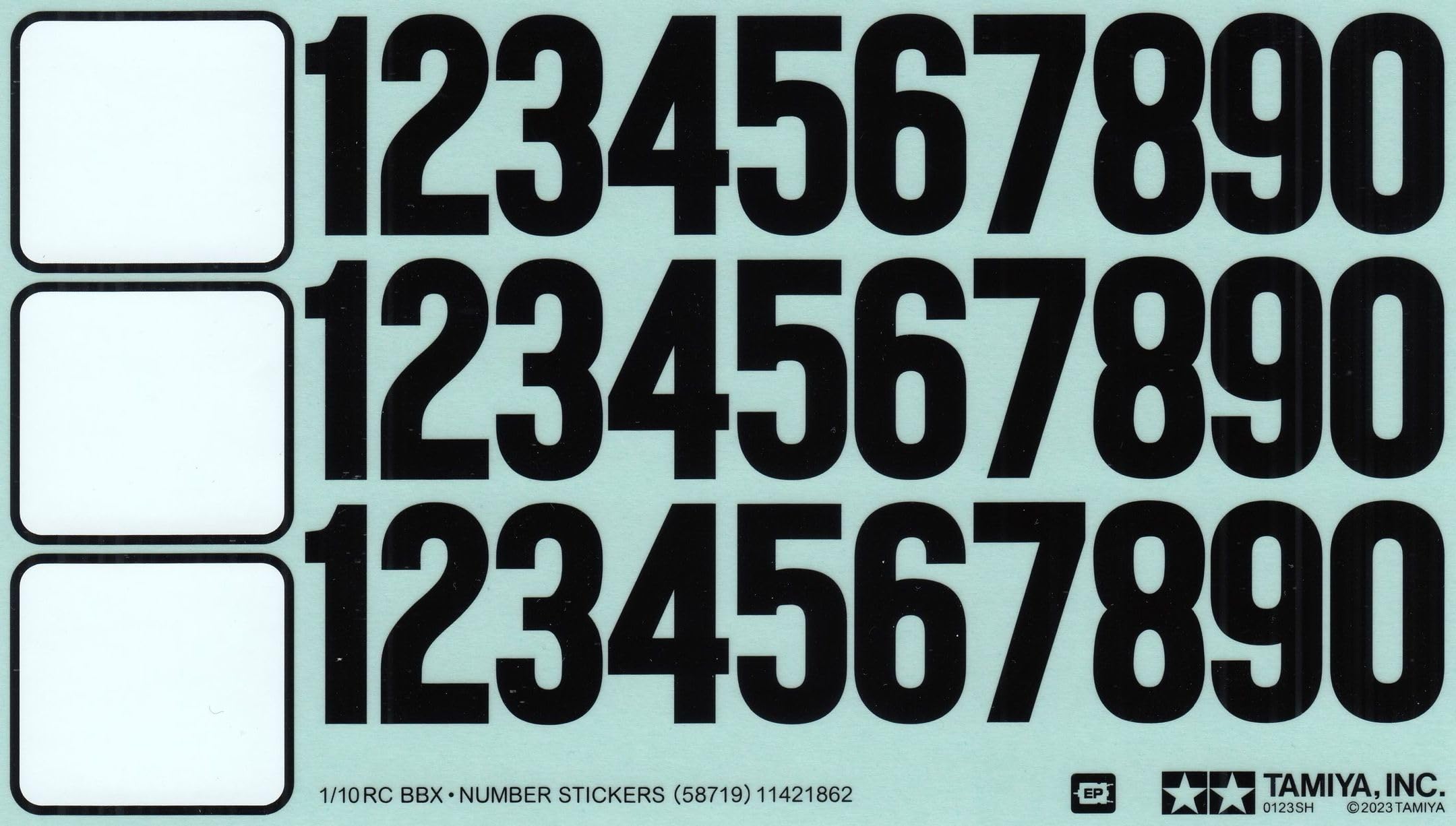 TAMIYA 11421862 Sticker Start Numbers BBX BB-01 58719 - RC Model Building, RC Sticker, RC Replacement Part, Model Making, Accessories