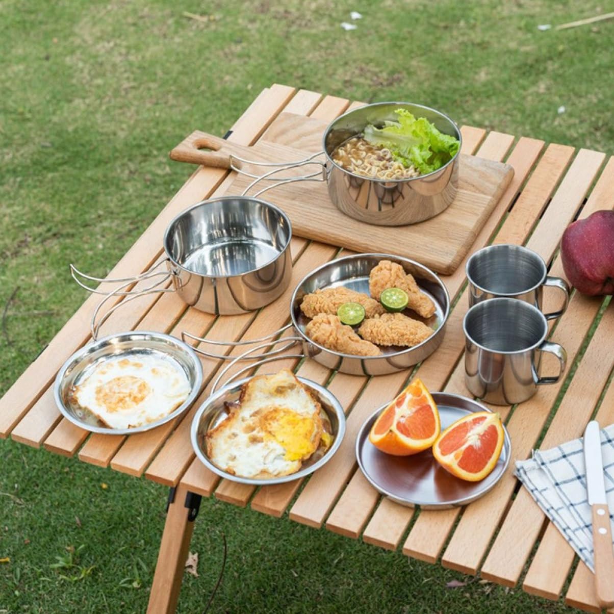 Happyyami 1set Pieghevoli Inossidabile Utensili Multifunzionali Per Picnic e Attività Outdoor Kit Per Escursionismo e Grigliate