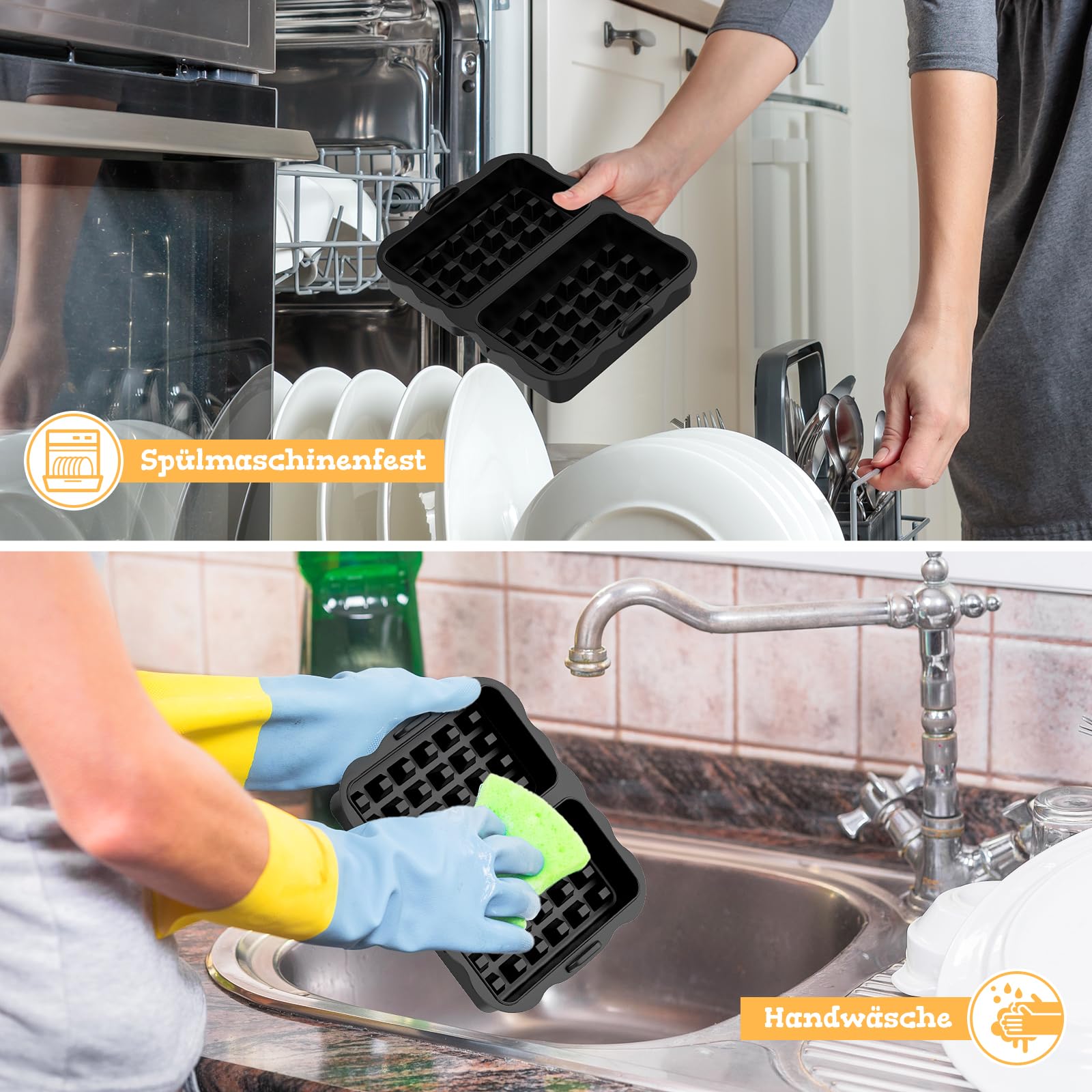 2 Pièces Accessoires Air Fryer Ninja, Moule Silicone à Gaufres pour AF400EU, AF451EU & AF500EU, Gaufriers Belges - Electroménager
