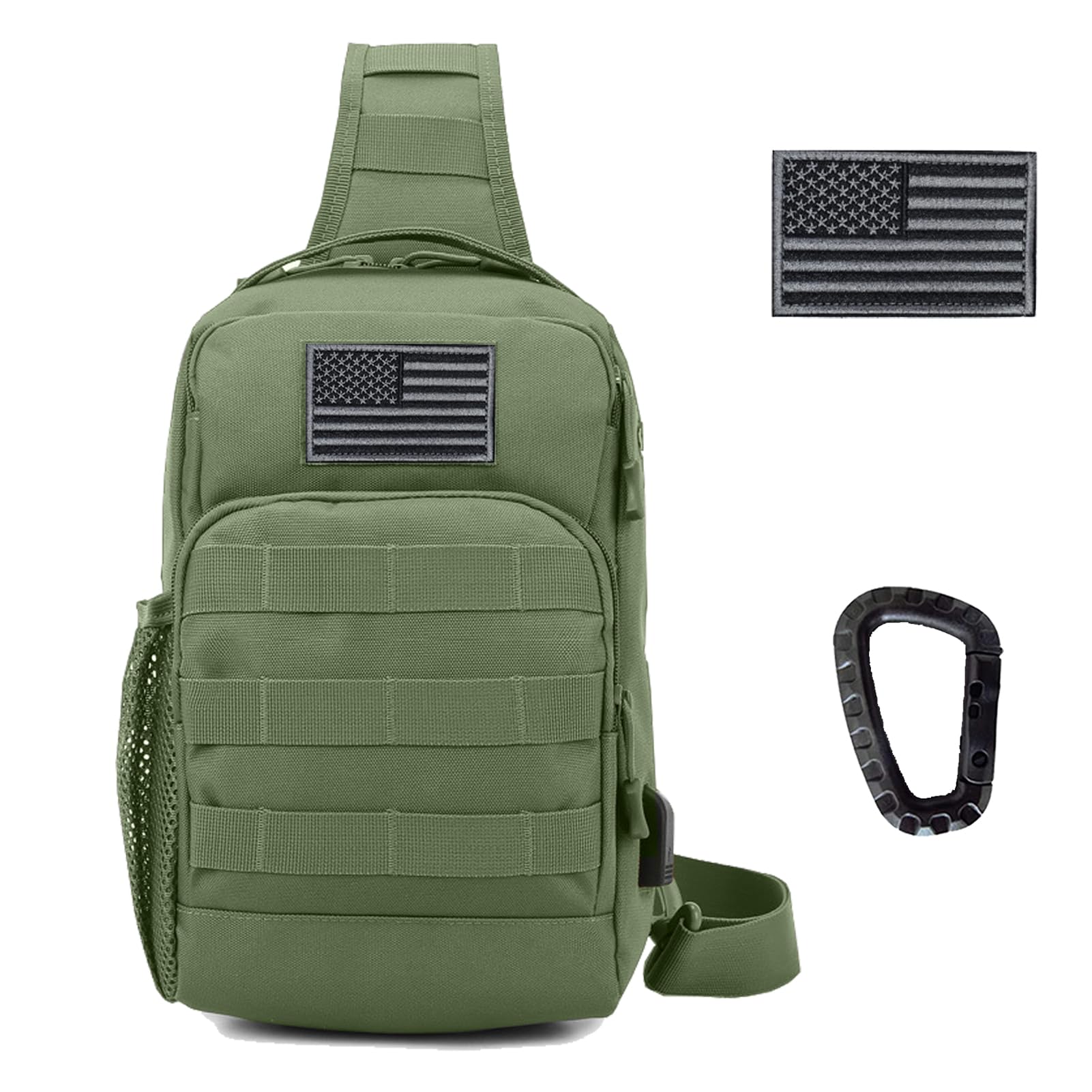 Valinov Tactical Shoulder Bag,Molle Shoulder Backpacks,Military Sling Daypack Backpack with USB Charging port