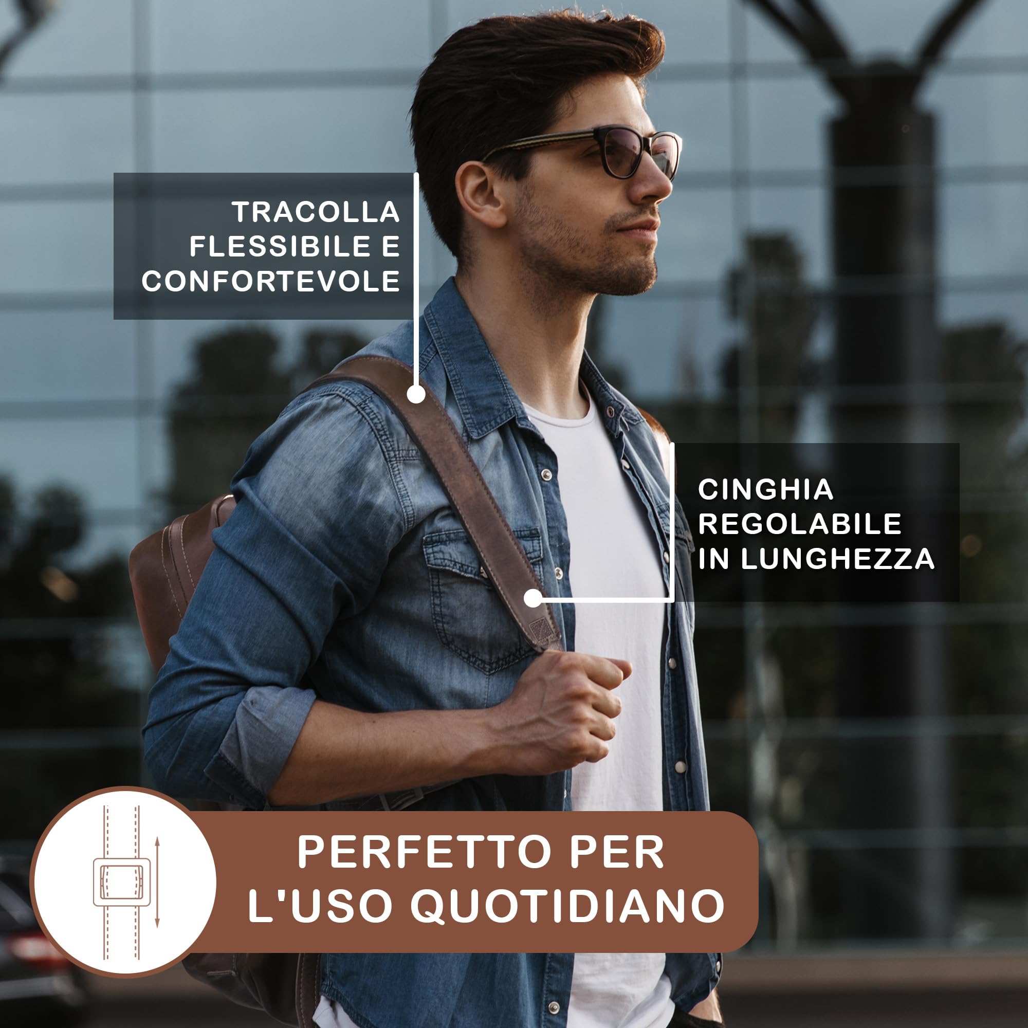 STILORD Zaino in Pelle XL per Laptop 15-17 Pollici | Business Porta PC da Lavoro | Sistema di Attacco al Carrello | Vera Pelle, Zamora - Marrone