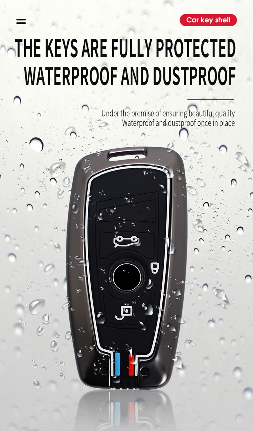 ontto Etui na kluczyki samochodowe pasuje do BMW F20 F30 G20 F31 F34 F10 G30 F11 X3 F25 X4 I3 M3 M4 1 3 5 metalowe 3 przyciski czarne