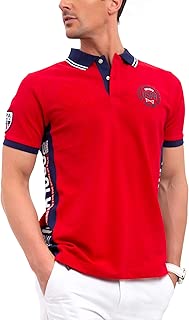 U.S. Polo Assn. Mens USA Color Block Patch Pique Polo Shirt