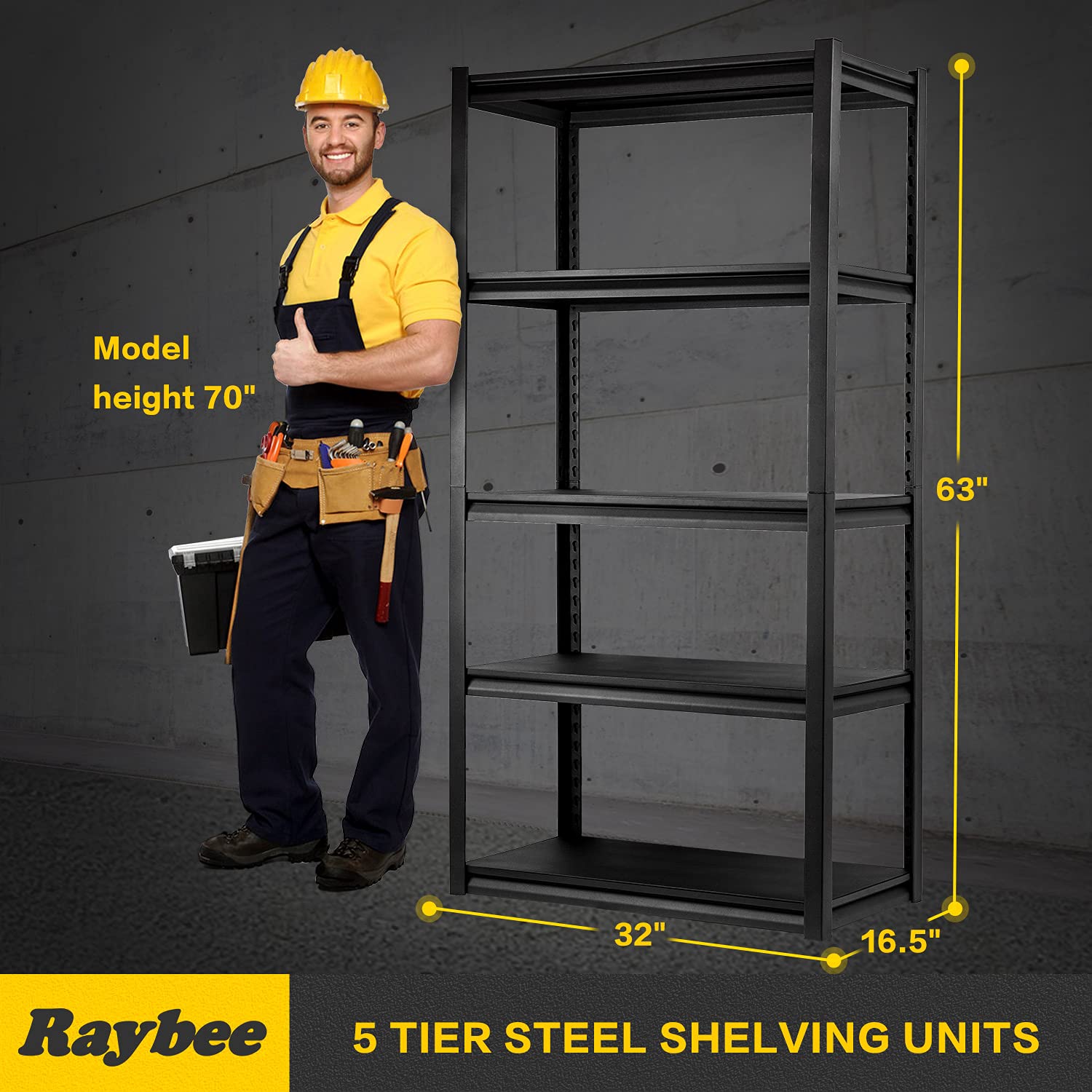 Buy Raybee Garage Shelving Heavy Duty Garage Storage Shelves Metal Basement Shelving Unit with