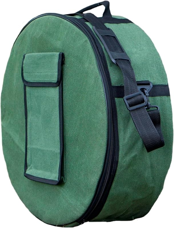Bolsa de tambores chamánicos, bolsa de tambor Bodhran, bolsa de tambor hecha a mano, protección de tambor de mano (16 pulgadas de diámetro x 3 pulgadas de profundidad)