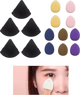 Powder Puff, Finger Powder Puff, Triangle Powder Puff, Velvet Powder Puff, Makeup Sponge, Makeup Pad, For Face Makeup, Loose Powder Foundation, Concealer, Wet And Dry, (15pcs, Color)