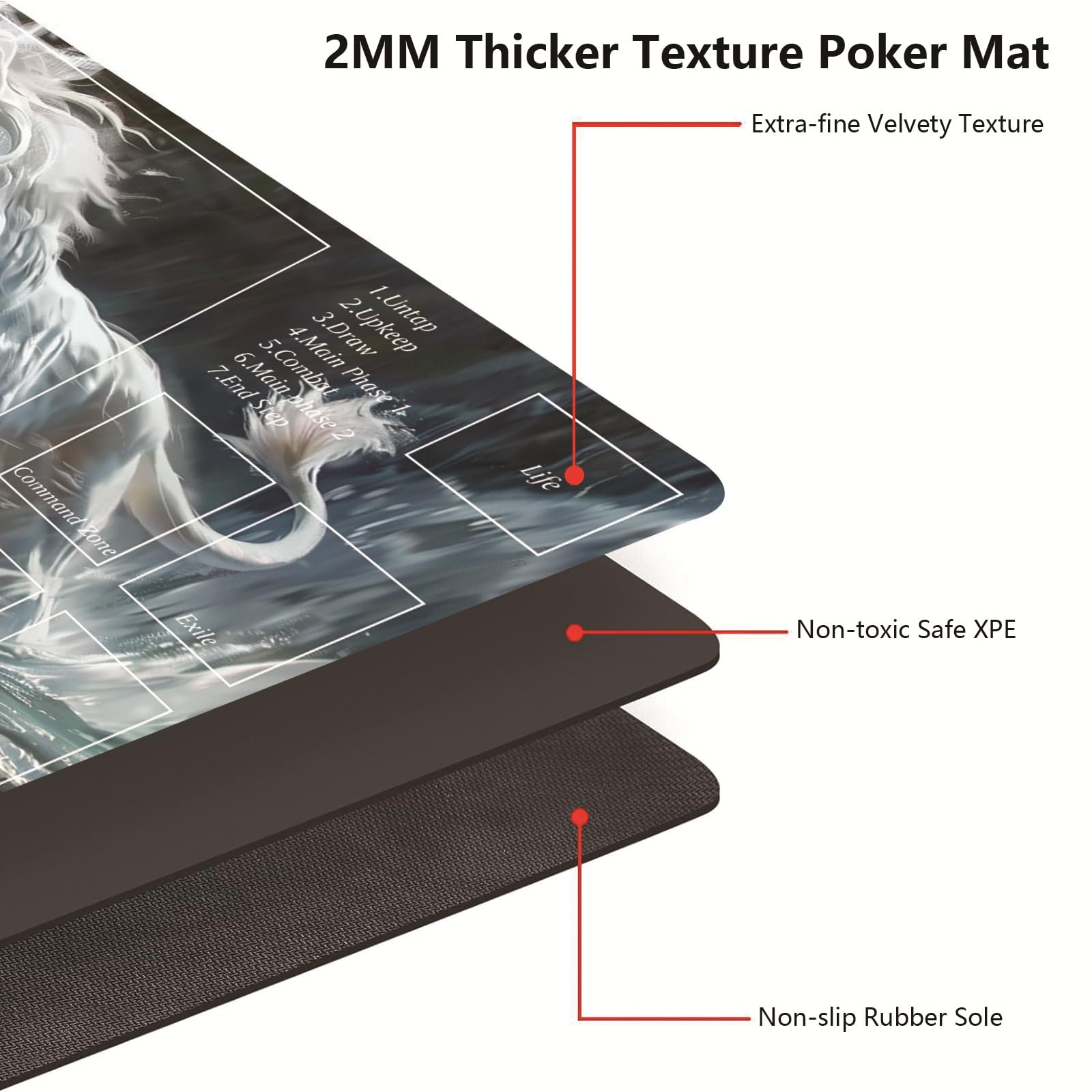 MTG/TCG Playmat With Storage Bag – 17.3x13.8 Inch Non-Slip Cloth Mat, Bamboo Swallows Art. Protects Cards & Desk.