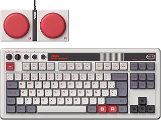 8Bitdo Retro Mechanical Keyboard, Bluetooth/2.4G/USB-C Hot Swappable Gaming Keyboard with 87 Keys, Dual Super Programmable Buttons for Windows and Android – QWERTY Spanish ISO Layout