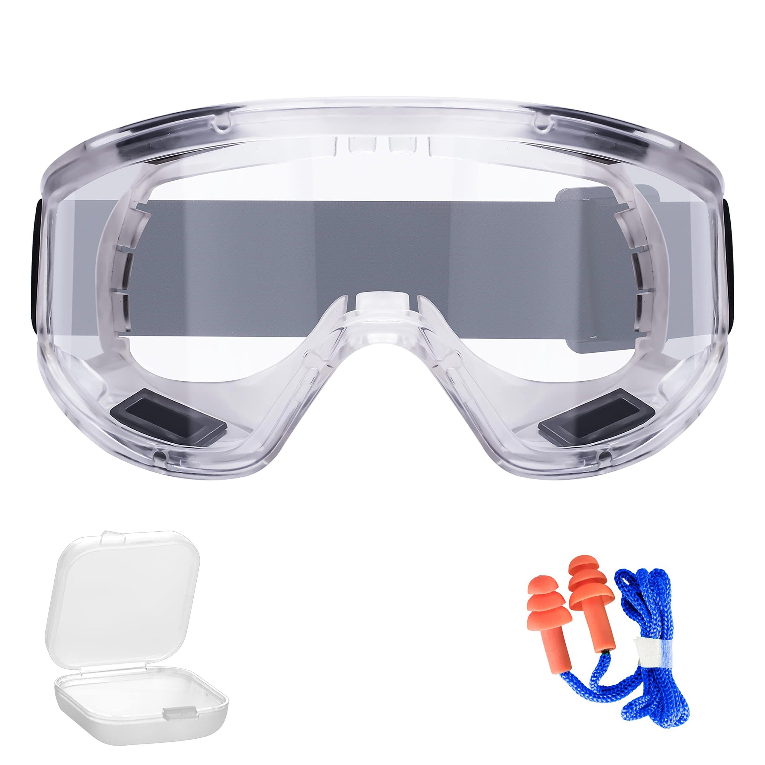 Twzqsyw Vision-1000 Anti-Fog Safety Goggles | Anti-Scratch Clear Safety Glasses, Eye Protection Goggles Ideal for DIY work, Sanding, Dust, Woodworking, Construction, Chemistry.