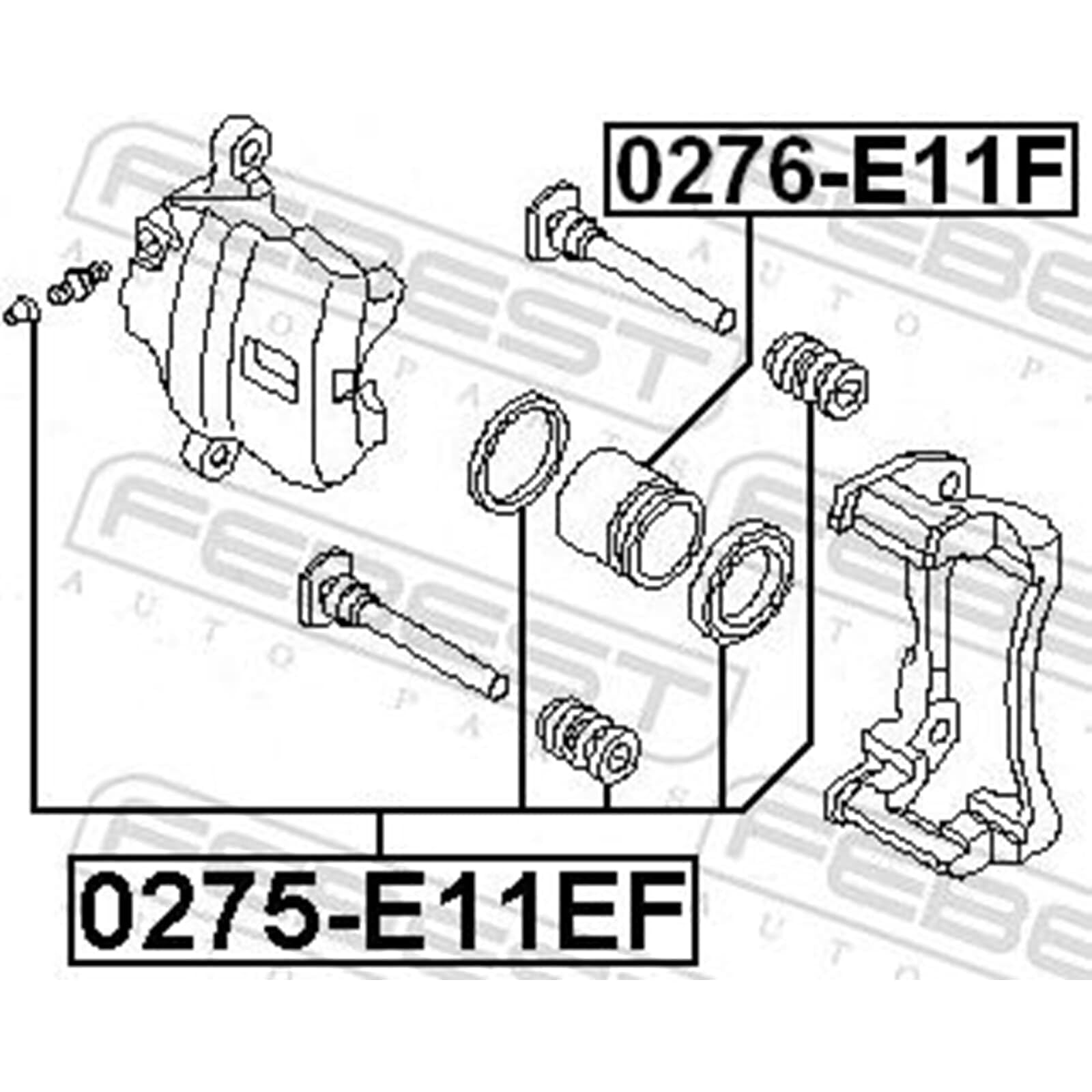 2X Febest Kolben Bremssattel vorne | 2x 0276-E11F passend für 100 200 80 90 A4 Cabriolet C
