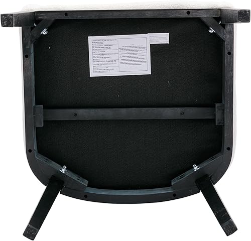 Miniatura 7 de Washon - Juego de 2 sillas de comedor tapizadas con brazos, sillas de comedor de sherpa de granja con patas de madera maciza negra, sillas de brazo