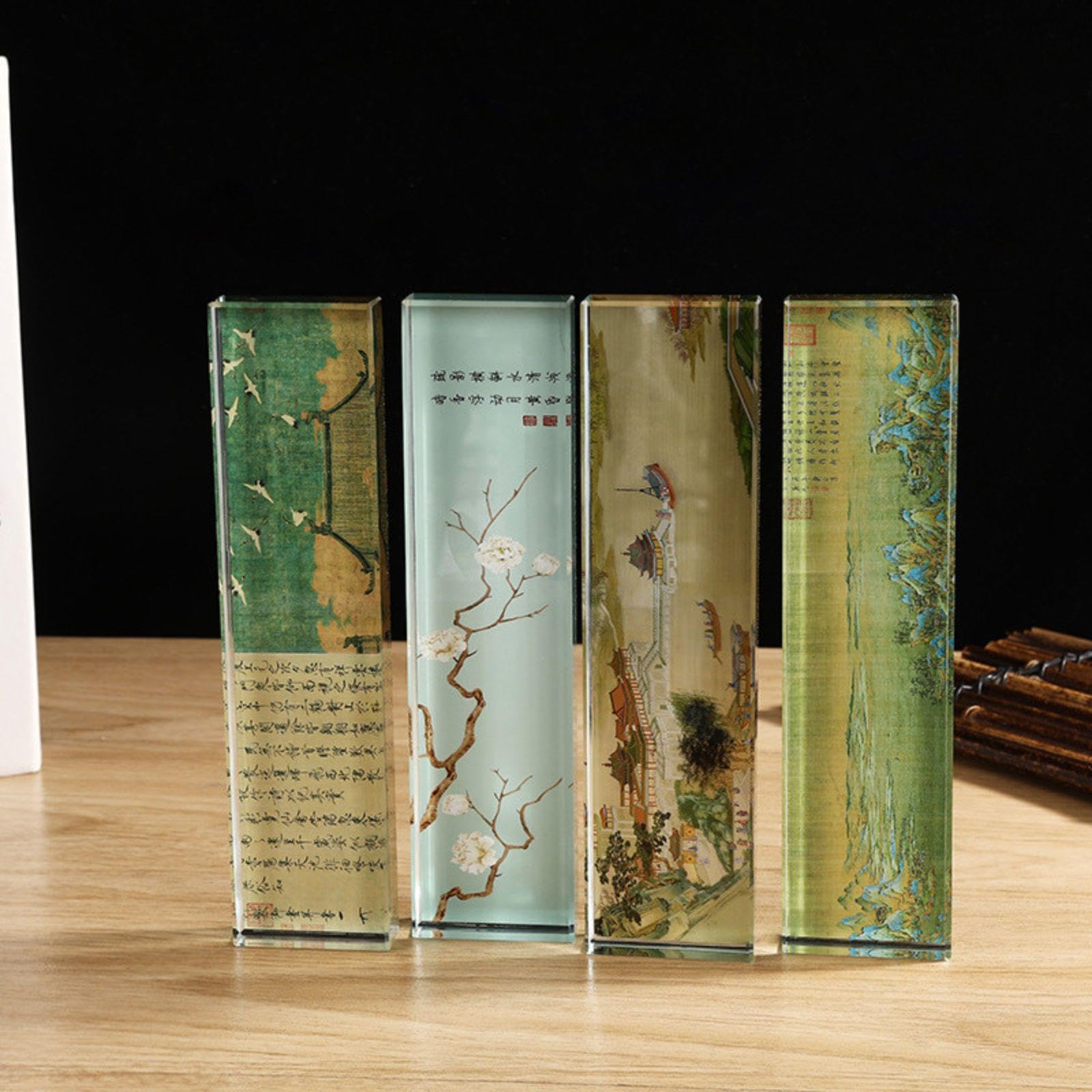 書道具 粉彩色絵『人物風景図』透かし彫り文鎮 文房具 飾り置物★時代物★ 書道具 粉彩色絵『人物風景図』透かし彫り文鎮 文房具 飾り置物