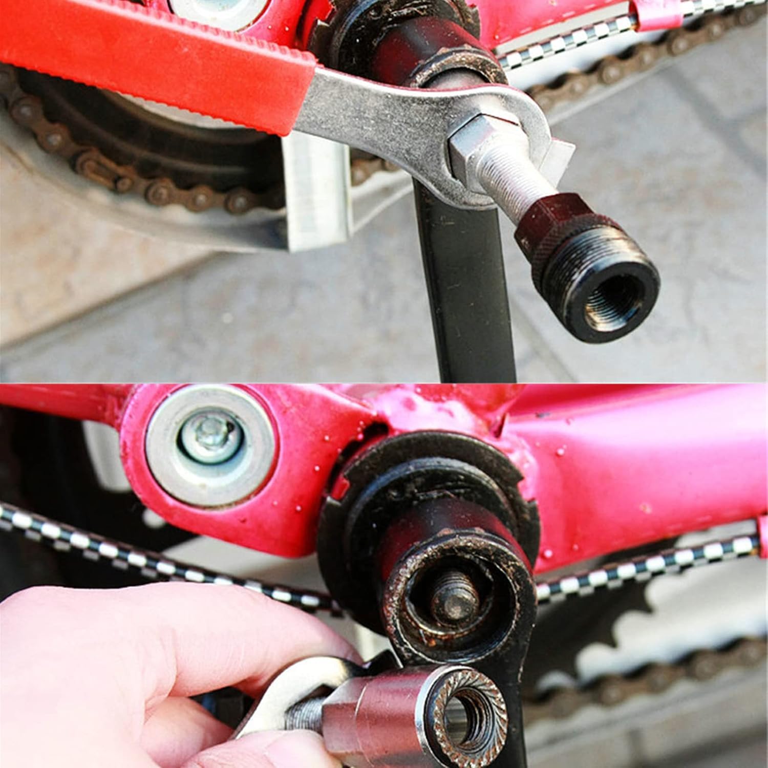 CHENKEE Manivela de Bicicleta Brazo Izquierdo 170mm Agujero Cuadrado Bielas de Metal con Herramienta de Desmontaje