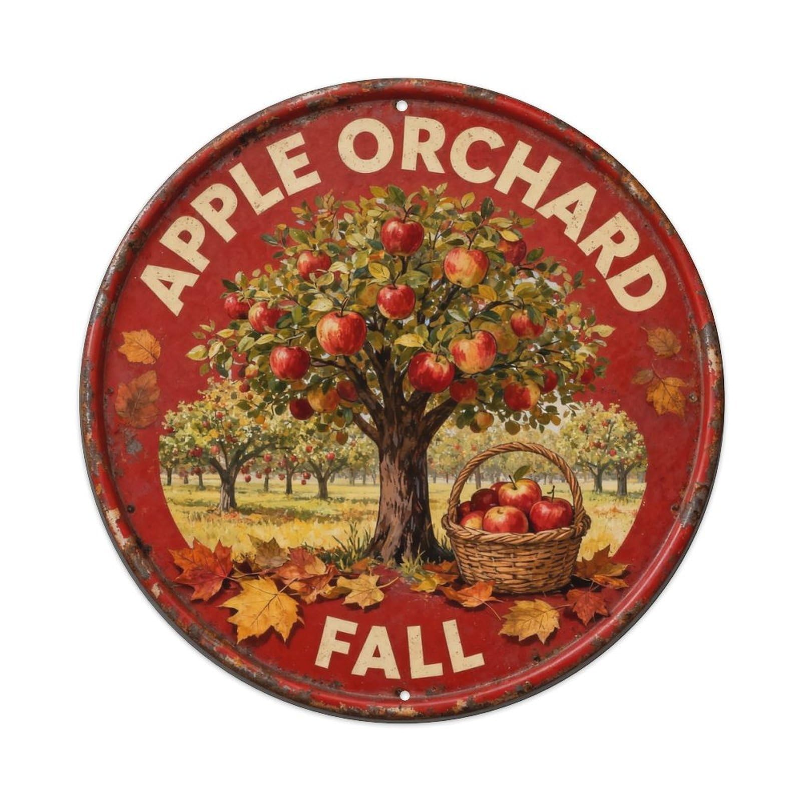 Apple Orchard Fall Metal Tin Sign Plaque