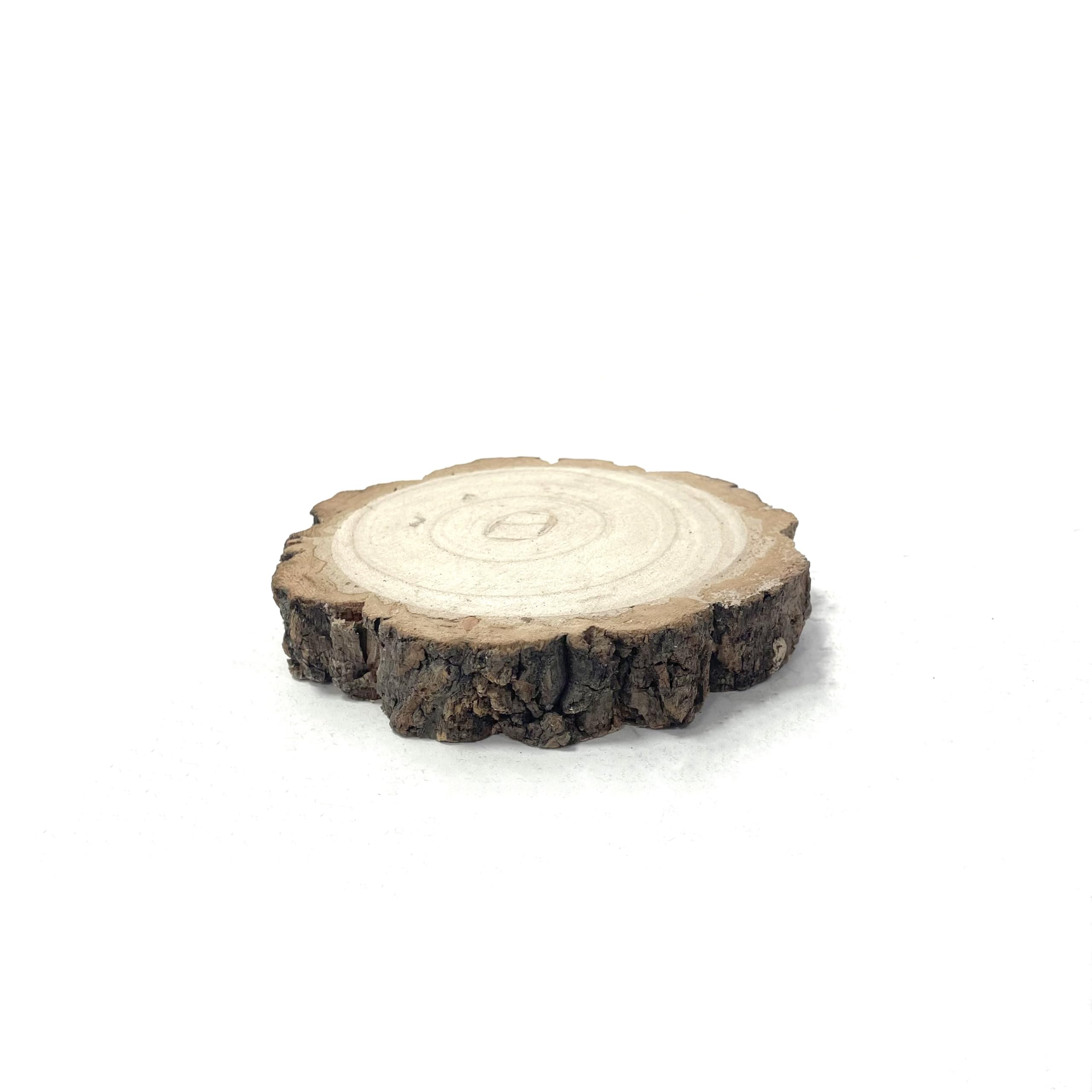 Rustic Wood Slice Plate Wood Log Slab Cake Stand 4 Sizes Wedding Decor (11-13cm)