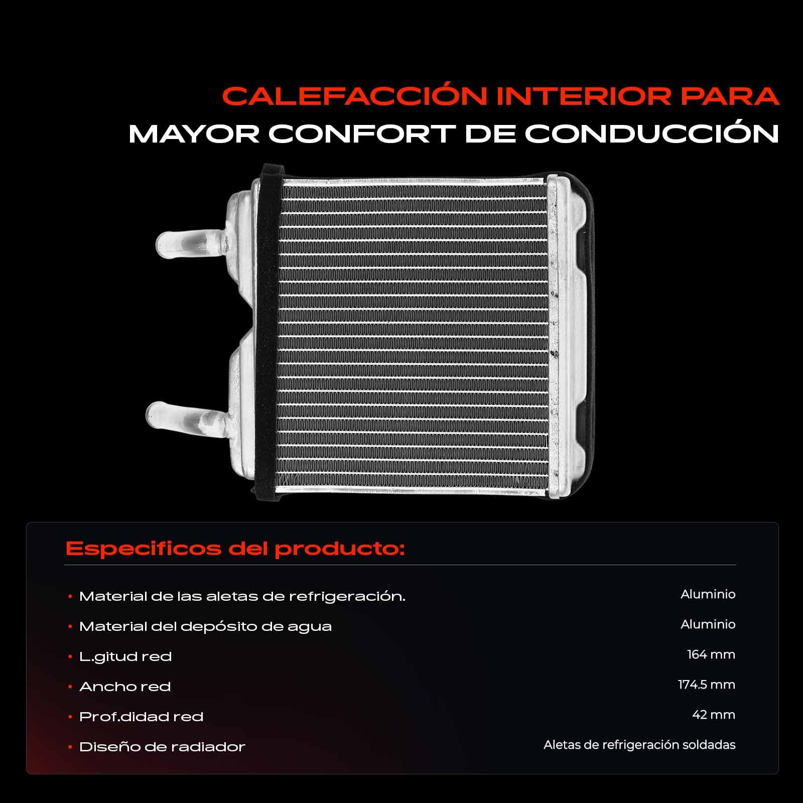 Frankberg Intercambiador de calor para calefacción interior 1806110 | Compatible con: Caravana Kadett E T85, Furgoneta Kadett E/Combi T85, Kadett E T85, Kadett E Cabriolet T85