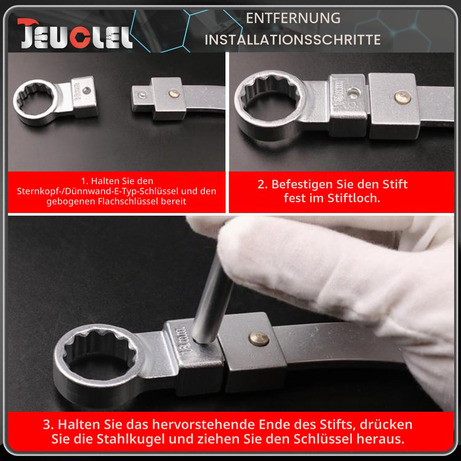 15-teiliges Universal-Hilfs-Riemenspanner-Riemen-Entfernungswerkzeug-Set, Serpentinriemen-Spannrolle, Schraubenschlüssel-Set, Motor-Zahnriemen-Spannmutter-Schraubenentferner